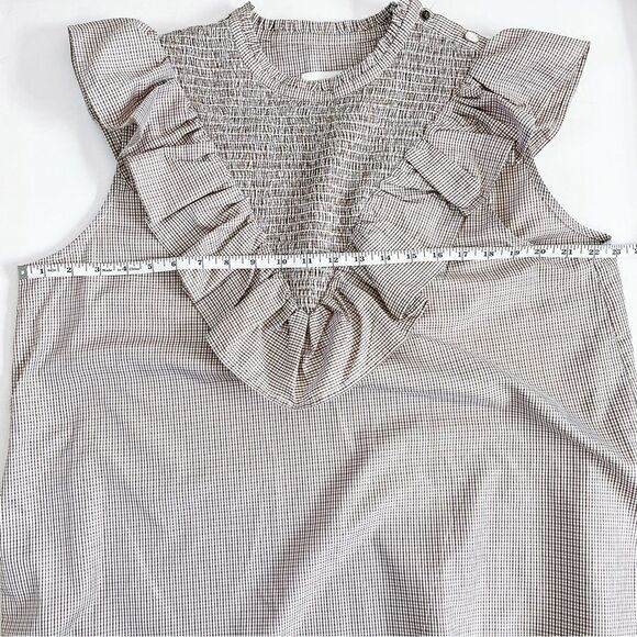 Munthe Blouse Rossi Plaid Smocked Ruffle - Picture 10 of 13